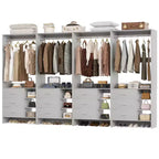 Besiost Set of 4 Closet Organizer with Wooden Drawers and Hanging Rods