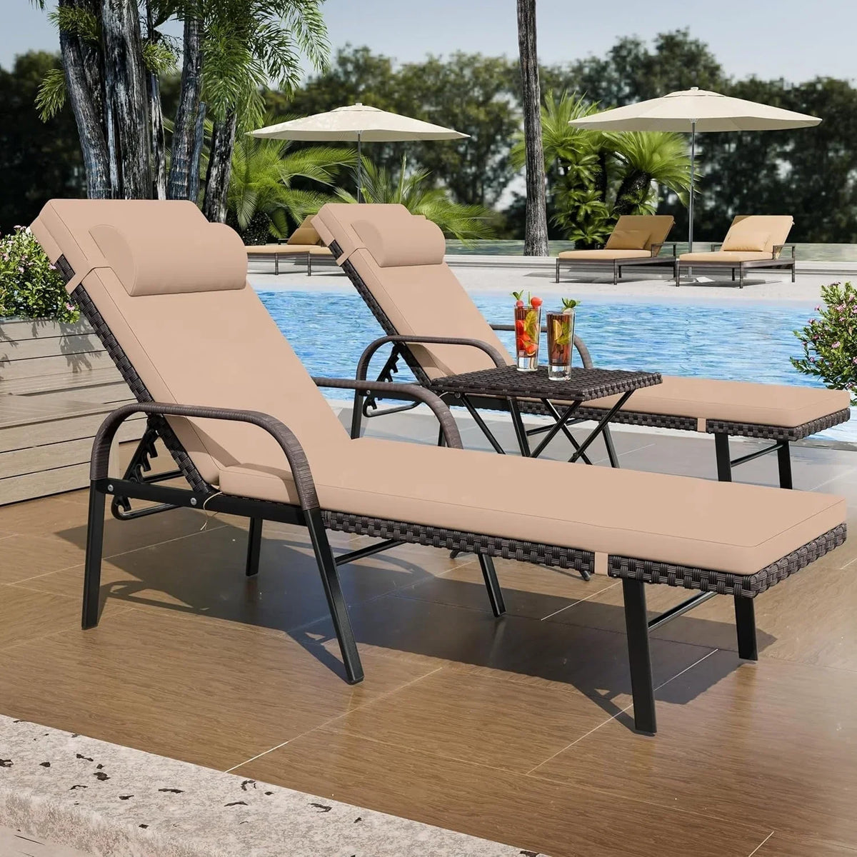Kullavik 3-teiliges Outdoor-Loungesessel-Set