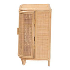 Meuble de rangement en rotin naturel bali & pari Yanka Natural : fabriqué à la main, 2 étagères, design bohème