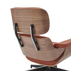 Leren loungefauteuil in mid-century-modern stijl, relaxfauteuil