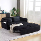 64,5 3-in-1-Schlafsofa aus Cord mit ausziehbarem Bett