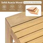Christopher Knight Home Sunny Modernes 5-teiliges Sitzset aus Akazienholz mit rechteckigem Tisch mit Lattenplatte und 7 Sitzplätzen