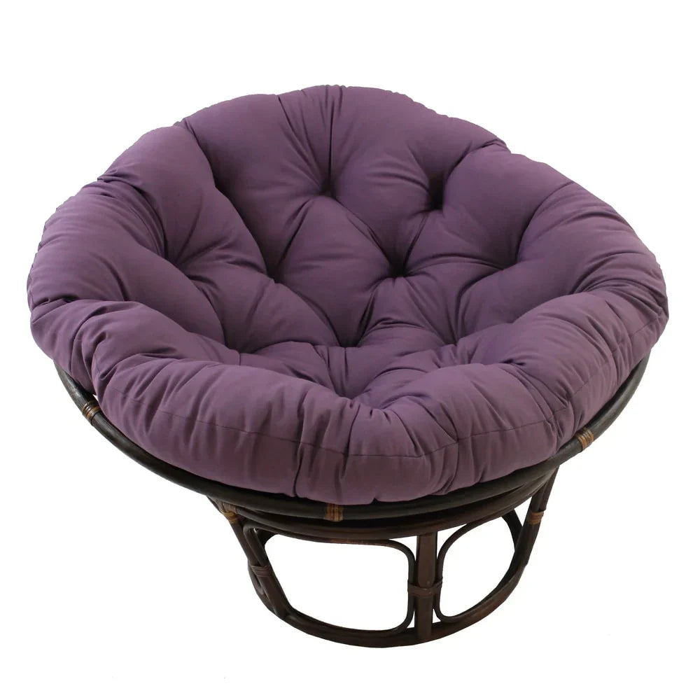 Fauteuil papasan Bali en rotin de 42 pouces avec coussin en sergé