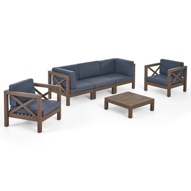 Brava 6-teiliges Outdoor-Set aus Akazienholz von Christopher Knight Home