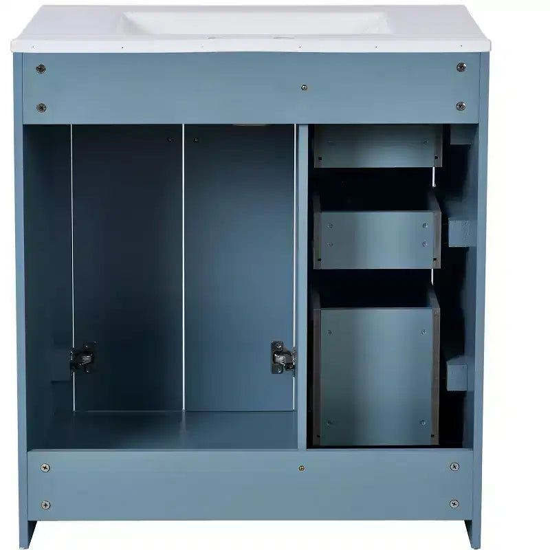 30 Einzelwaschbecken-Badezimmerwaschtisch mit Unterschrank und 3 Schubladen - Schwarz / Blau / Grün / Indigo / Weiß