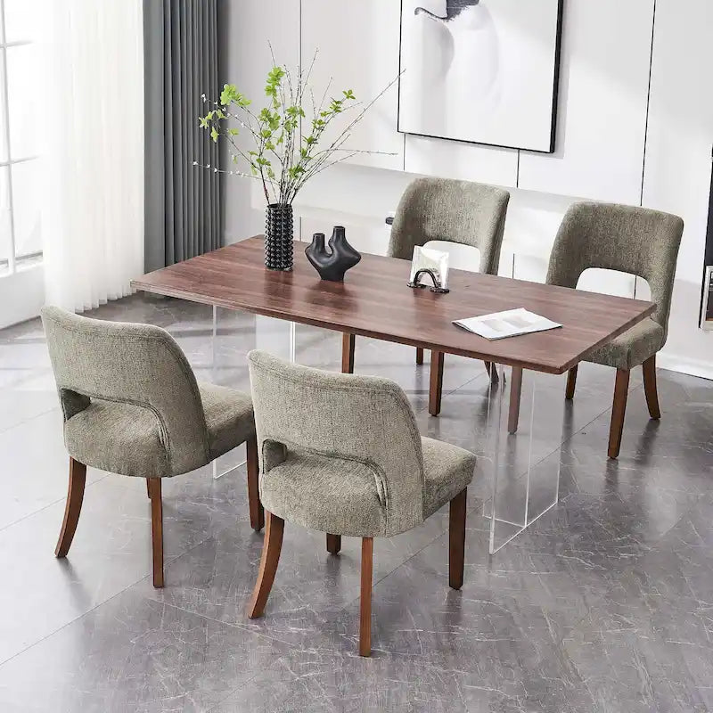 Ensemble de 4 chaises de salle à manger rembourrées en tissu