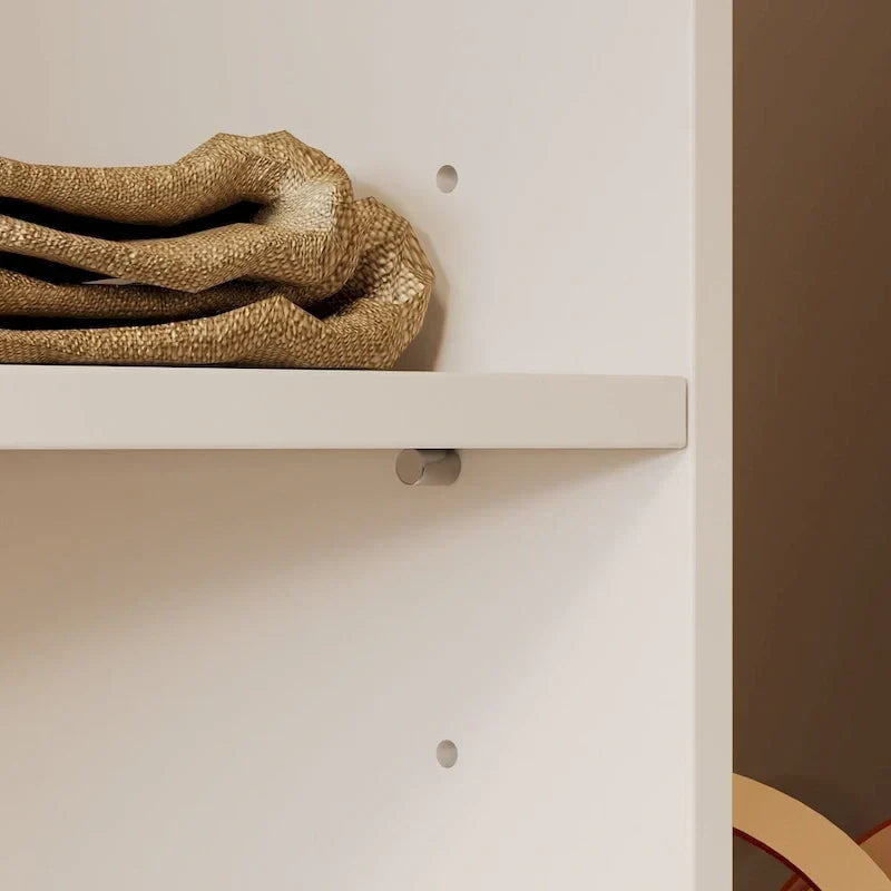 Hoekkledingkast met 2 kledingroedes, broekenrek en schoenenopberger