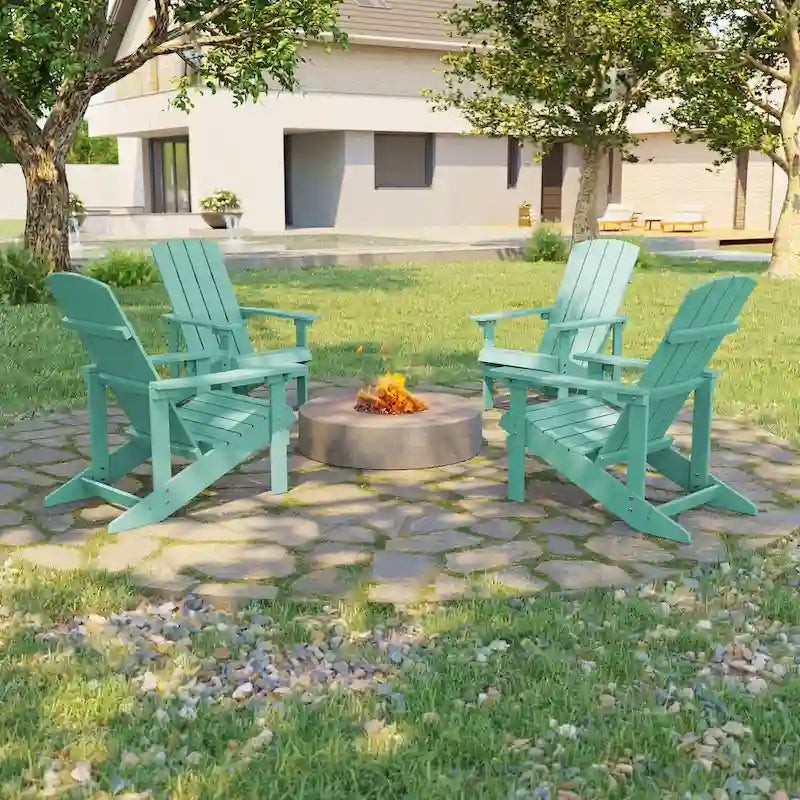 Bonosuki weerbestendige Adirondackstoelen van hout voor buiten, set van 4