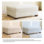 Pouf d’appoint moderne surdimensionné en tissu côtelé