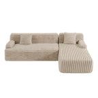 Cloud-Ecksofa, modernes Polstersofa mit 2 Zierkissen, frei kombinierbares Sofa, modulares L-förmiges Ecksofa