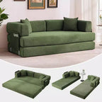 5-in-1 Convertible Sofa Bed, 78.8 Modular Corduroy Sleeper with Sturdy Frame, Multi-Functional Futon for Small Space, Living Room & Guest Room