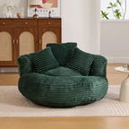 Bean Bag Sofa for Adults Kids, Oversized Corduroy Bean Bag Chair with 3 Pillows & Armrest for Living Room Bedroom