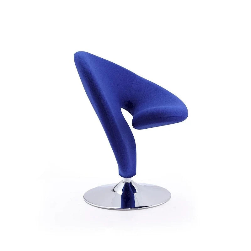 Fauteuil d’appoint pivotant Manhattan Comfort Curl en chrome et mélange de laine (lot de 2)