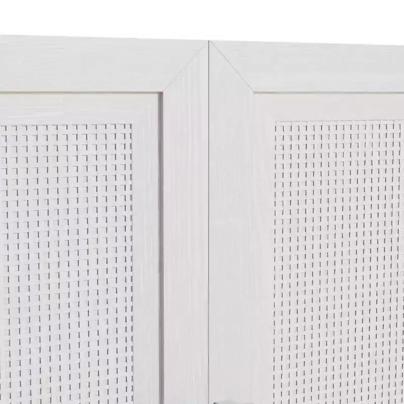 3-teiliges Sideboard-Set mit Rattantüren und verstellbaren Einlegeböden – 93L x 31H