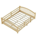 Luxystar Full Size Montessori Low Profile Bed with Safety Rails and Headboard