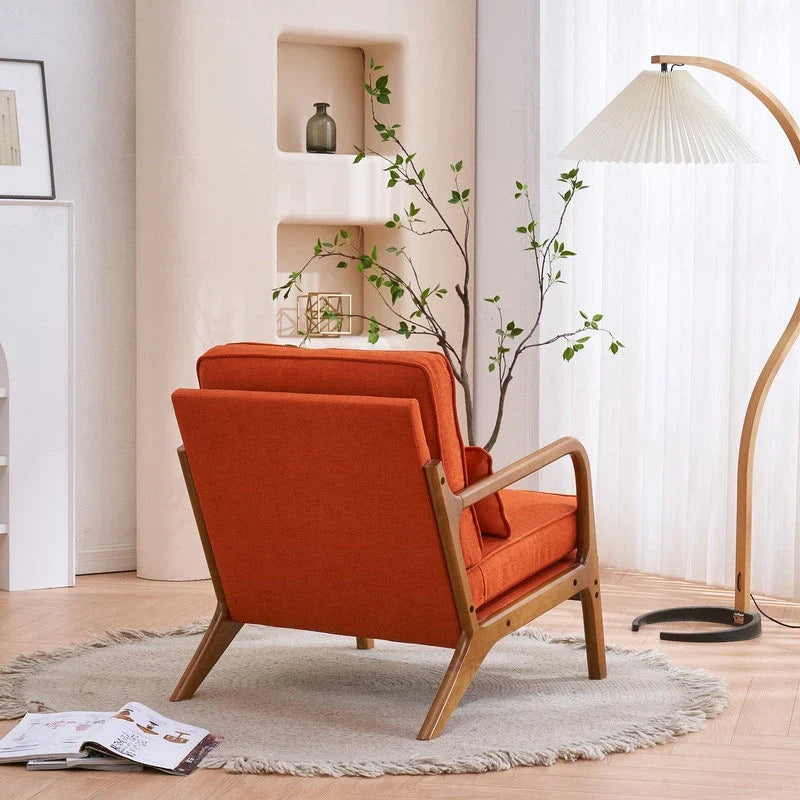 Moderner gepolsterter Akzentstuhl im Mid-Century-Stil