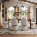 Set aus 6 modernen, um 360° drehbaren, armlehnenlosen Esszimmerstühlen mit Sockelbasis, eleganten Akzentstühlen für Küche, Esszimmer oder Büro – Panipeachy