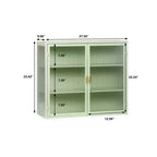 Moderner 2-türiger Wandschrank von Okak mit 3-stufigem Stauraum und Glastüren für Eingangsbereich, Esszimmer, Wohnzimmer oder Küche