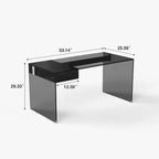 Luck Live modern bureau van gehard glas van 53,14 inch