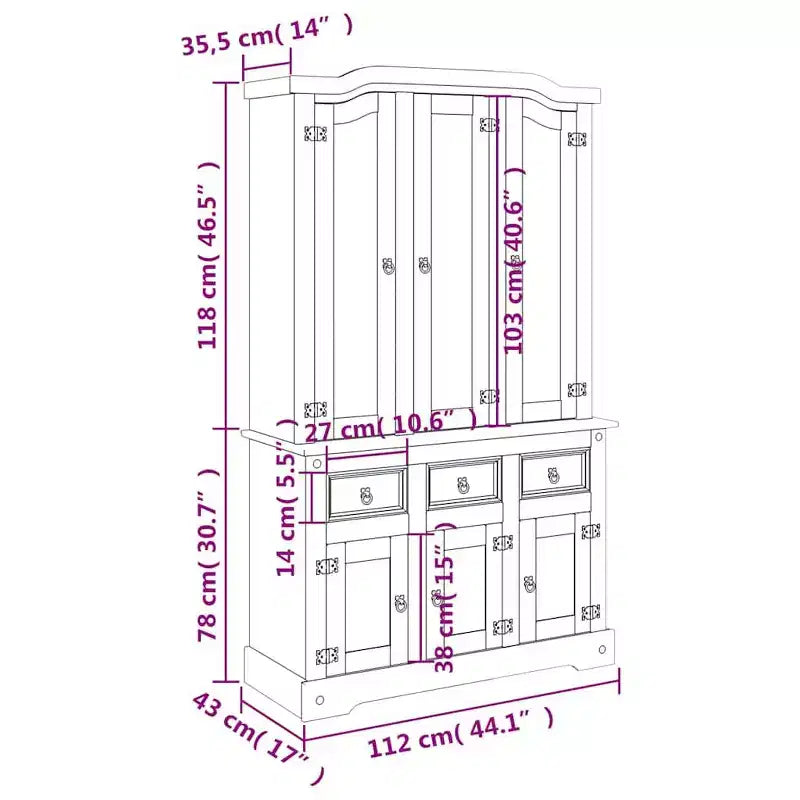 vidaXL Corona-dressoir
