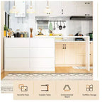 Buffet bahut intelligent pivotant/extensible avec 6 tiroirs, plateau extensible, tapis antidérapant, table à manger pivotante, garde-manger îlot de cuisine