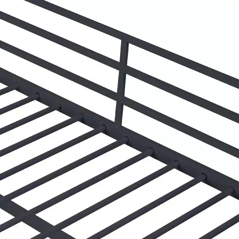 Twin Metal Loft Bed  Guard Rails & Flat Ladder