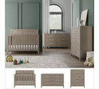 Child Craft Kieran babybed, dubbele commode en ladekast als 3-delige babykamerset, inclusief 4-in-1 ombouwbaar babybed, commode en ladekast