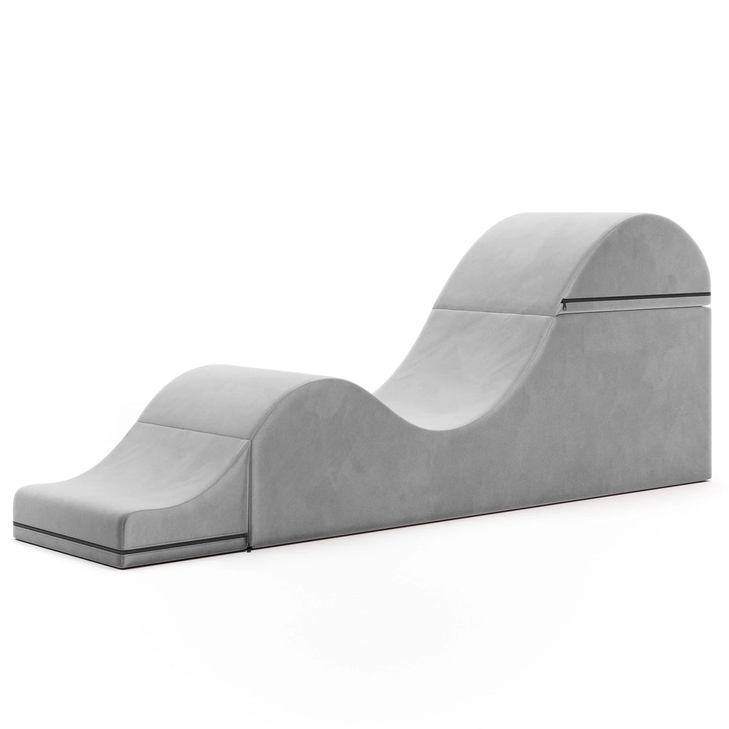 Avana Kami verstellbare Chaiselongue / Yoga und Massage – 2-in-1-Sitzhocker mit verborgenem ausklappbarem Yoga-Loungesessel, Mikrovelours – N/A