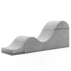 Avana Kami verstellbare Chaiselongue / Yoga und Massage – 2-in-1-Sitzhocker mit verborgenem ausklappbarem Yoga-Loungesessel, Mikrovelours – N/A
