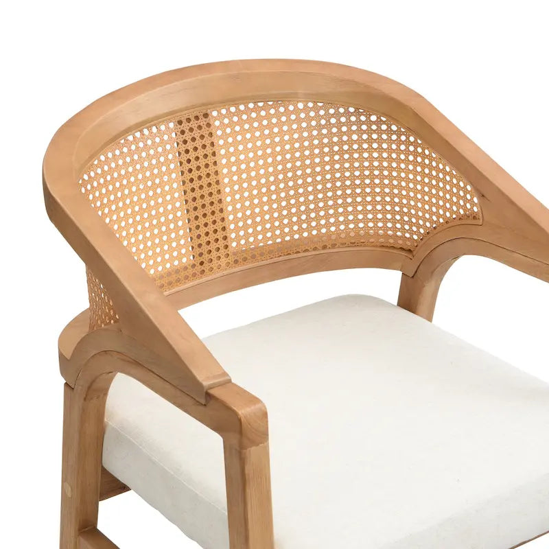 Christopher Knight Home – Chaise de salle à manger rembourrée en cannage (lot de 2)