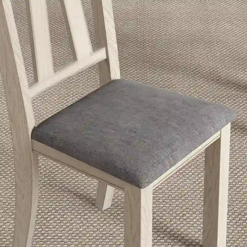 VECELO Esszimmerstühle aus Massivholz mit Sitzfläche aus Leinenstoff, Esszimmerstuhl-Set mit 2/4/6 Stühlen