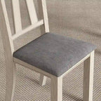 VECELO Esszimmerstühle aus Massivholz mit Sitzfläche aus Leinenstoff, Esszimmerstuhl-Set mit 2/4/6 Stühlen