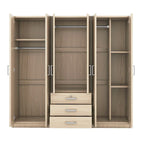 Armoire de rangement en bois à 6 portes avec 3 grands tiroirs pour chambre
