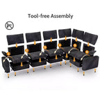 Dyonery Modular Corduroy Sectional Sofa with Washable Covers