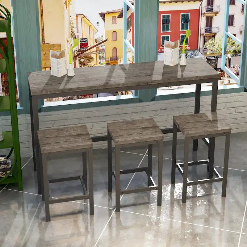 Ensemble de table de bar avec 3 tabourets