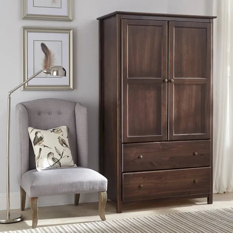 Kleiderschrank aus Massivholz mit 2 Türen – 41 x 72 x 22