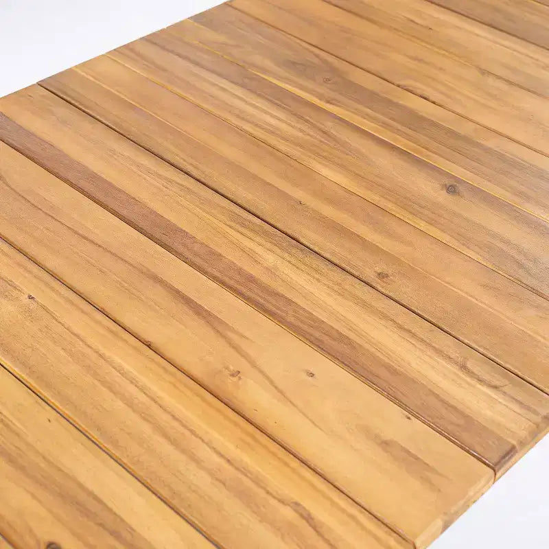 Christopher Knight Home Irene rustieke 9-delige eethoek voor buiten van acaciahout met stoelen met gebogen rugleuning en kussens
