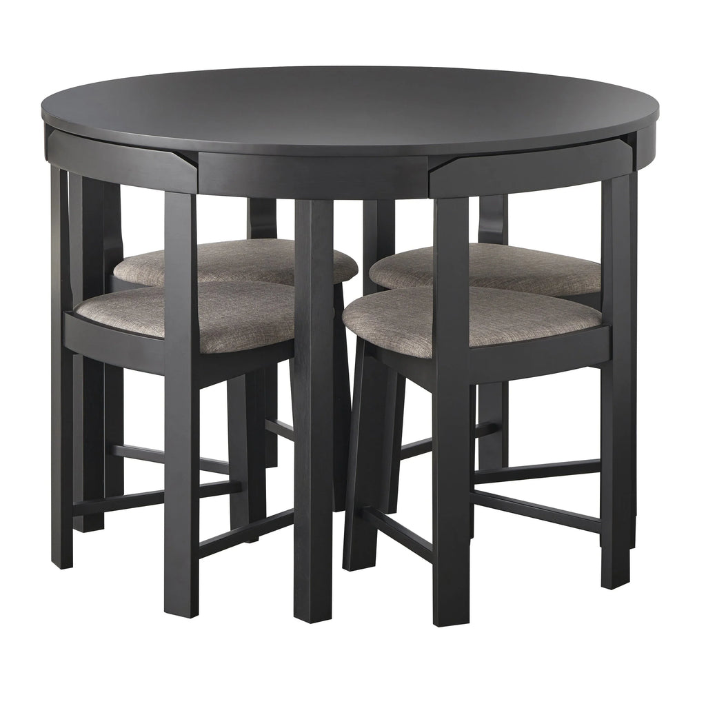 Ensemble de salle à manger rond compact Harrisburg Tobey de 5 pièces