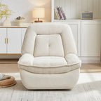 Corduroy Swivel Glider Recliner, Footrest for Living Room