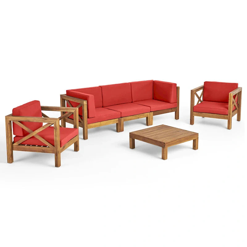 Brava 6-teiliges Outdoor-Set aus Akazienholz von Christopher Knight Home