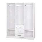 Palace Imports Cosmo kledingkast met 3 deuren, 100% massief hout, met deuren van massief hout of spiegelglas