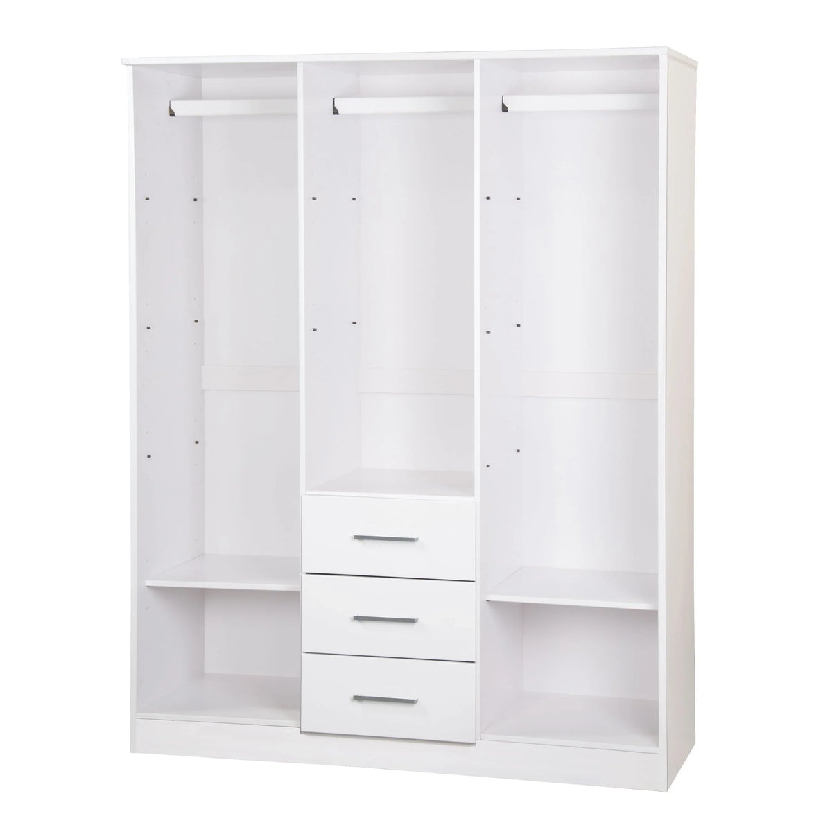 Palace Imports Cosmo kledingkast met 3 deuren, 100% massief hout, met deuren van massief hout of spiegelglas
