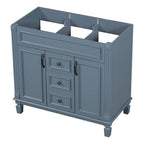 Meuble-lavabo moderne de salle de bains de 36 po avec vasque sur plan, armoire à miroir, 2 portes et 2 tiroirs
