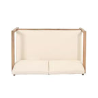 Ensemble de mobilier de patio en bois d’acacia, ensemble d’extérieur avec table basse et coussins moelleux pour jardin, véranda et balcon, beige - Merax