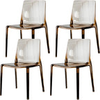 Amber Acrylic Armless Low Back Dining Chair