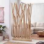 JONATHAN Y Tranquil, 39 B x 68 H, handgefertigter Raumteiler aus Teakzweigen im Küsten-Boho-Stil, einteilig