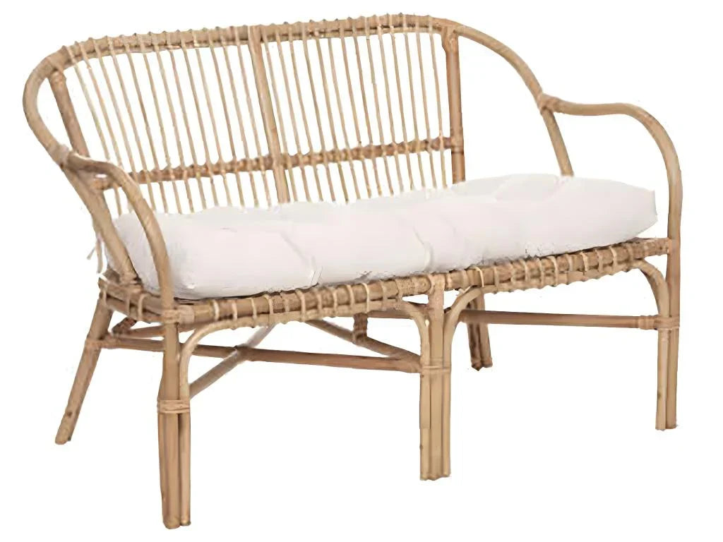 Rattansitzbank – Weiß