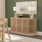 Plank+Beam Contour Solid Wood Sideboard with 3 Doors, 59 TV Stand for Living Room