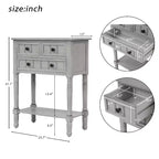 Smalle consoletafel van 60,2 cm met 3 laden en plank, sofatafel voor kleine entrees of woonkamers