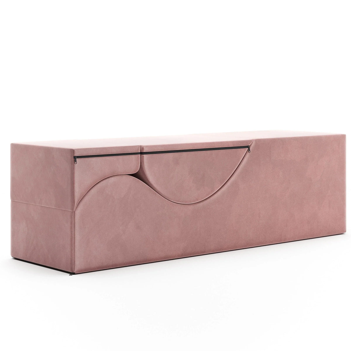 Avana Kami verstellbare Chaiselongue / Yoga und Massage – 2-in-1-Sitzhocker mit verborgenem ausklappbarem Yoga-Loungesessel, Mikrovelours – N/A